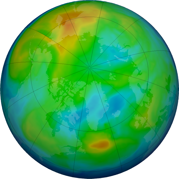 Arctic ozone map for 25 November 2018